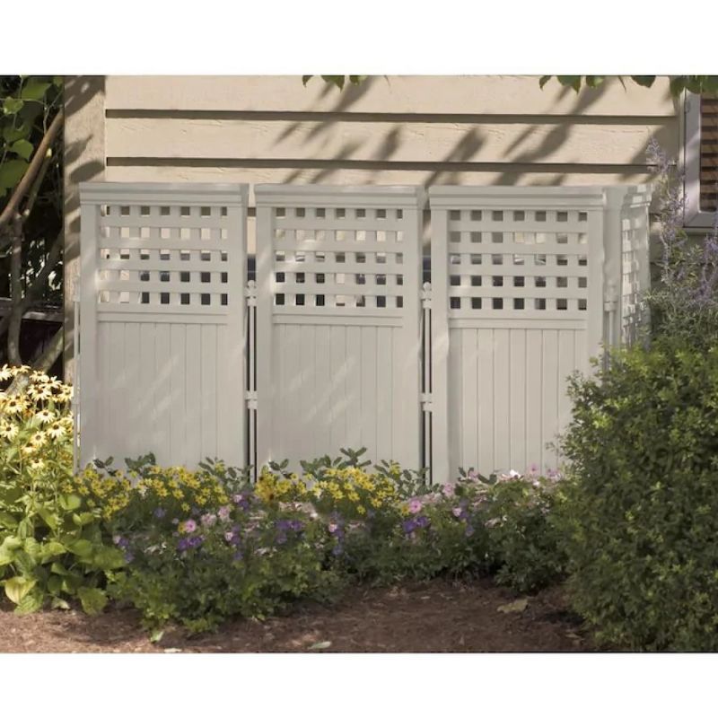 Suncast FS4423T Outdoor Garden Yard 4 Panel Screen Enclosure Gated Fence, Taupe