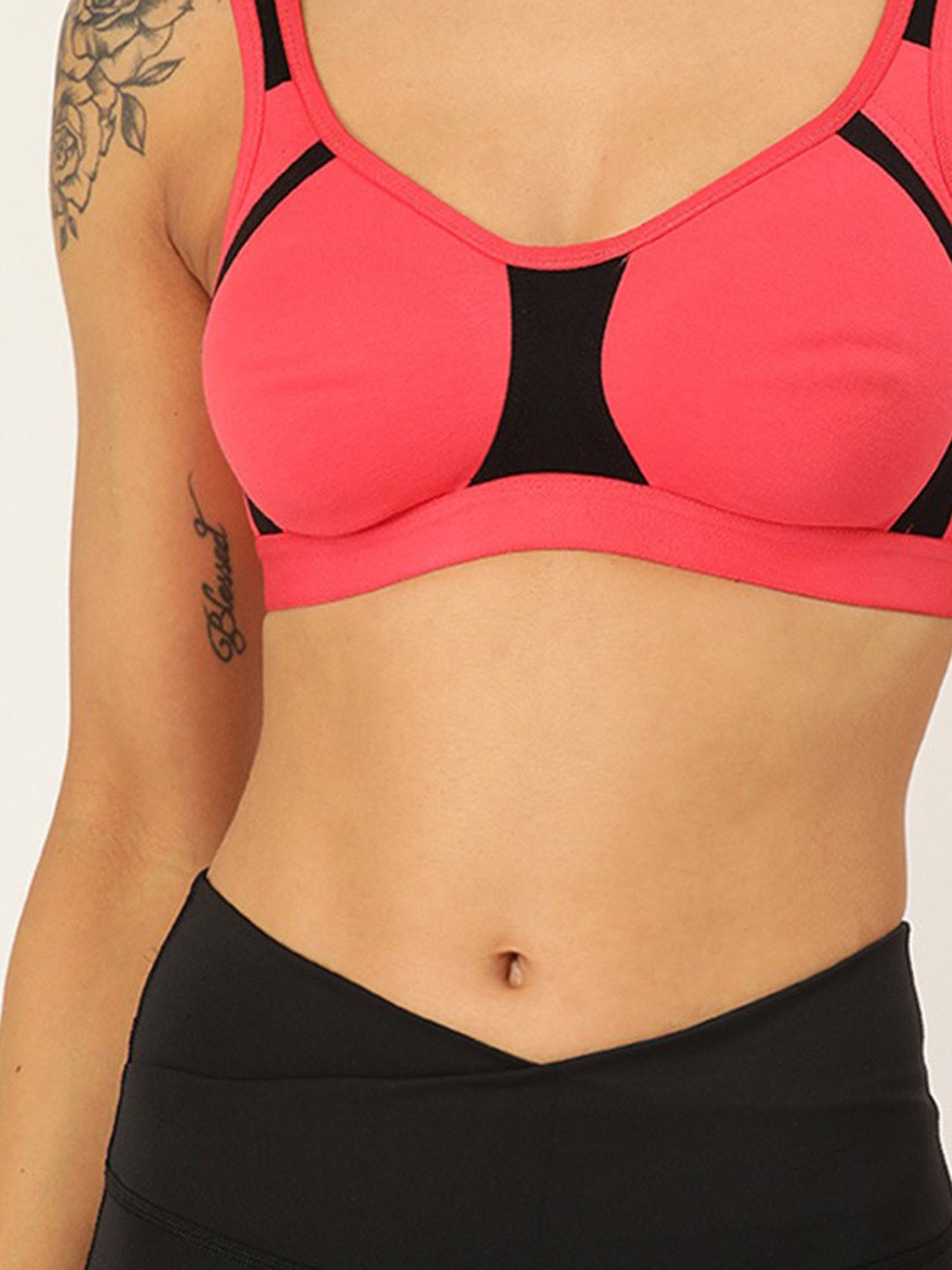 Lady Lyka Multicolor Non Wired Non Padded Sports Bra (Pack of 2)