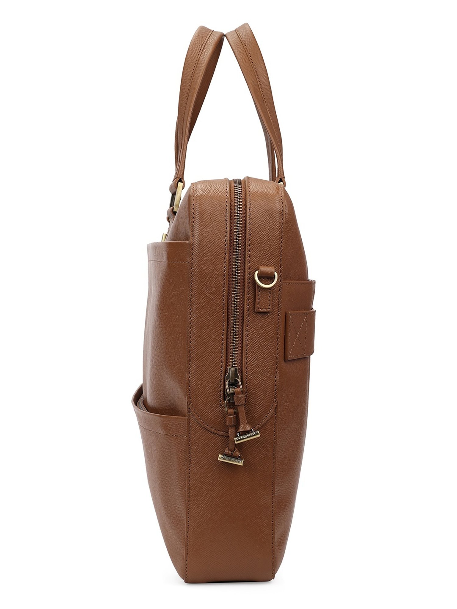 PERQUISITE PERRY Brown Leather Medium Messenger Bag