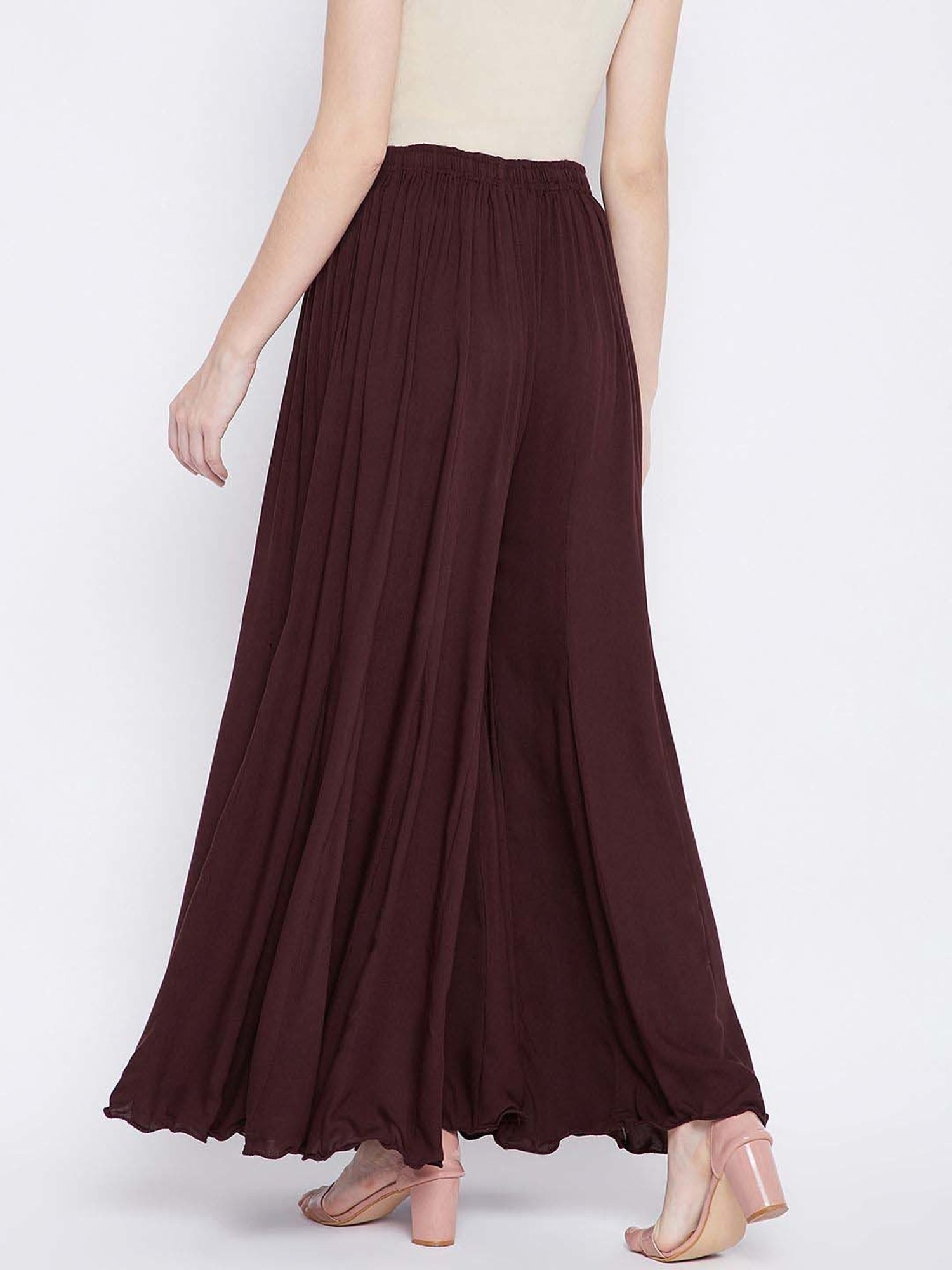 Castle Coffee Brown Regular Fit Palazzos