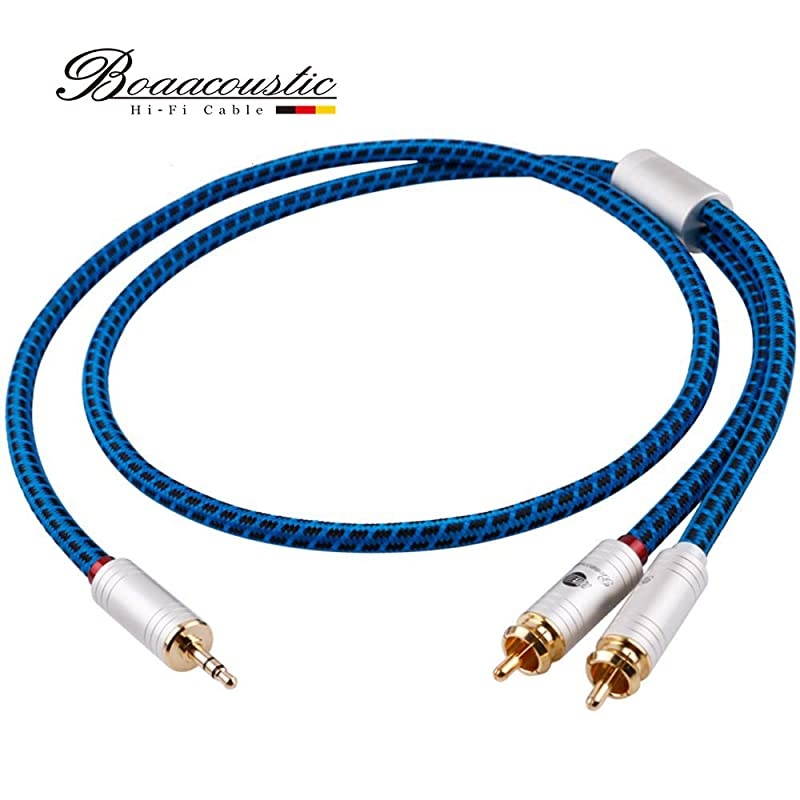 JIB  Blueberry Series 6N OCC 35MM Male to 2RCA Male HighEnd HiFi Cable 98ft3M