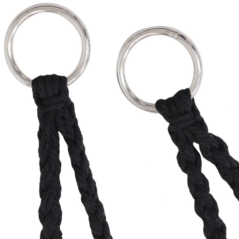 Sunnydaze Indoor/Outdoor Cotton Rope Hammock Chair Bohemian Macrame Hanging Netted Swing with Mounting Hardware, Seat Cushion and Tassels - White