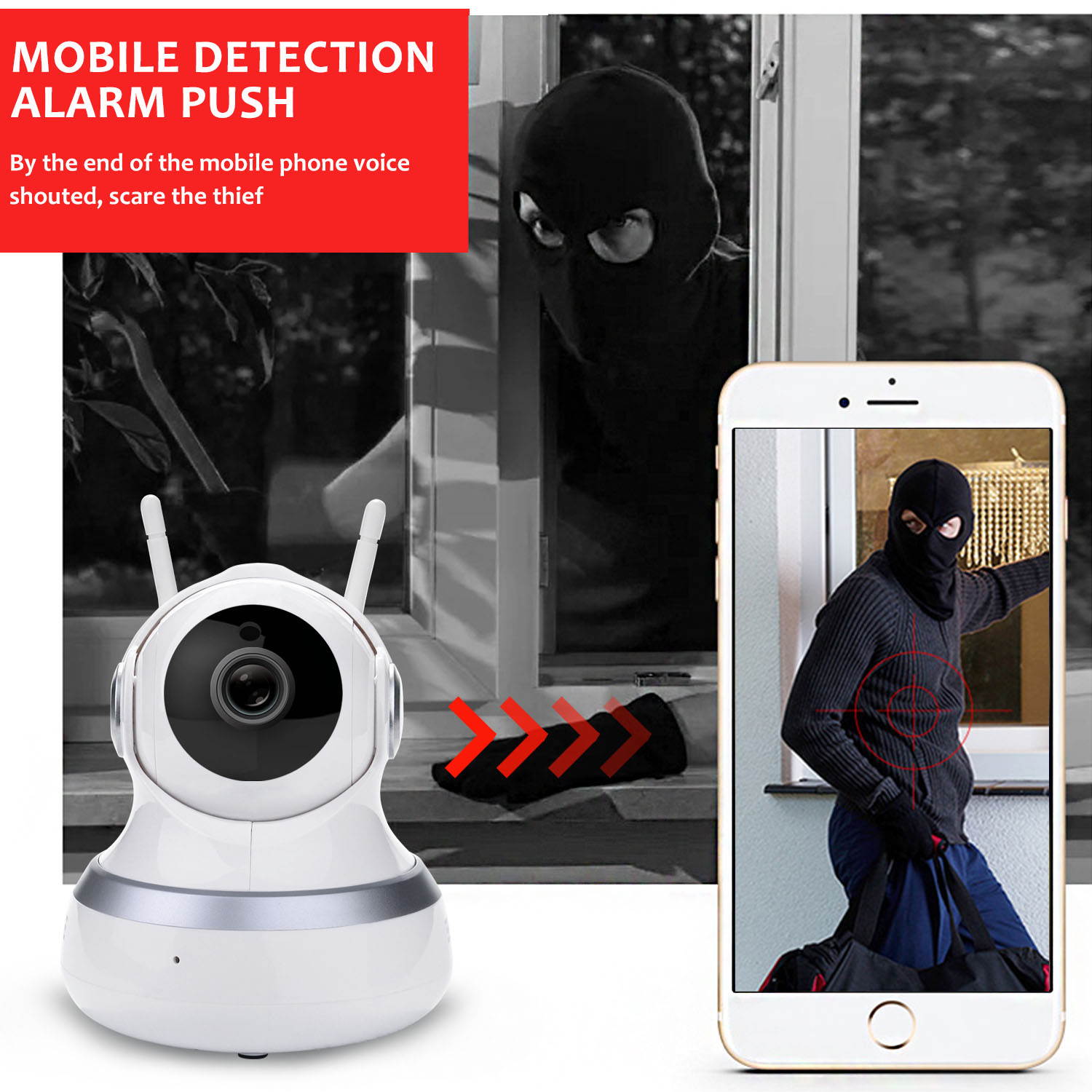 1960*1080P Home Security HD IP Camera Wireless Smart WiFi WI-FI Audio CCTV Camera-White