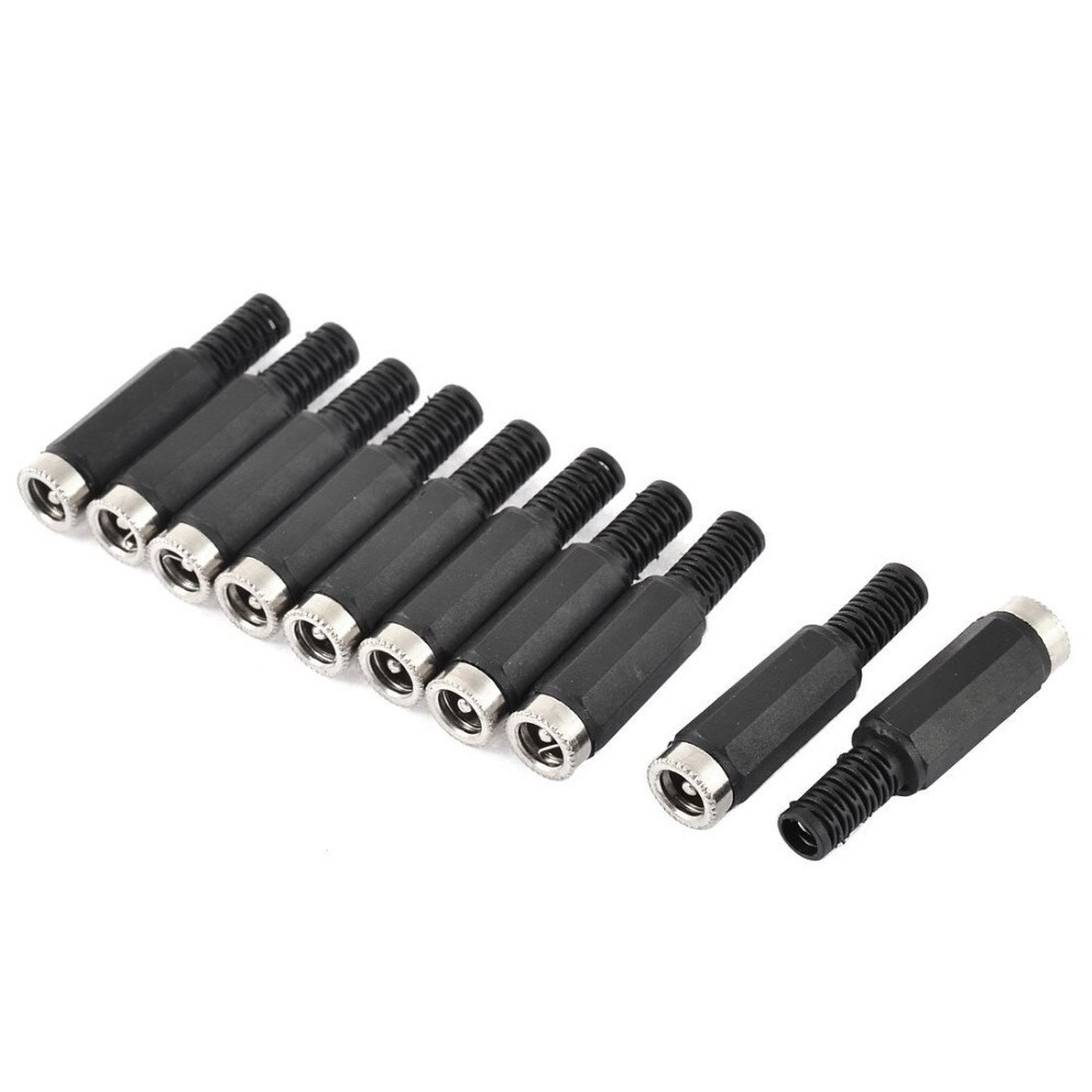 2Pcs Female DC Adapter Jack Repair AC 2.1mm Connector Port Laptop Coaxial 2.1x5.5mm DC Power Barrel Black Plastic Cover