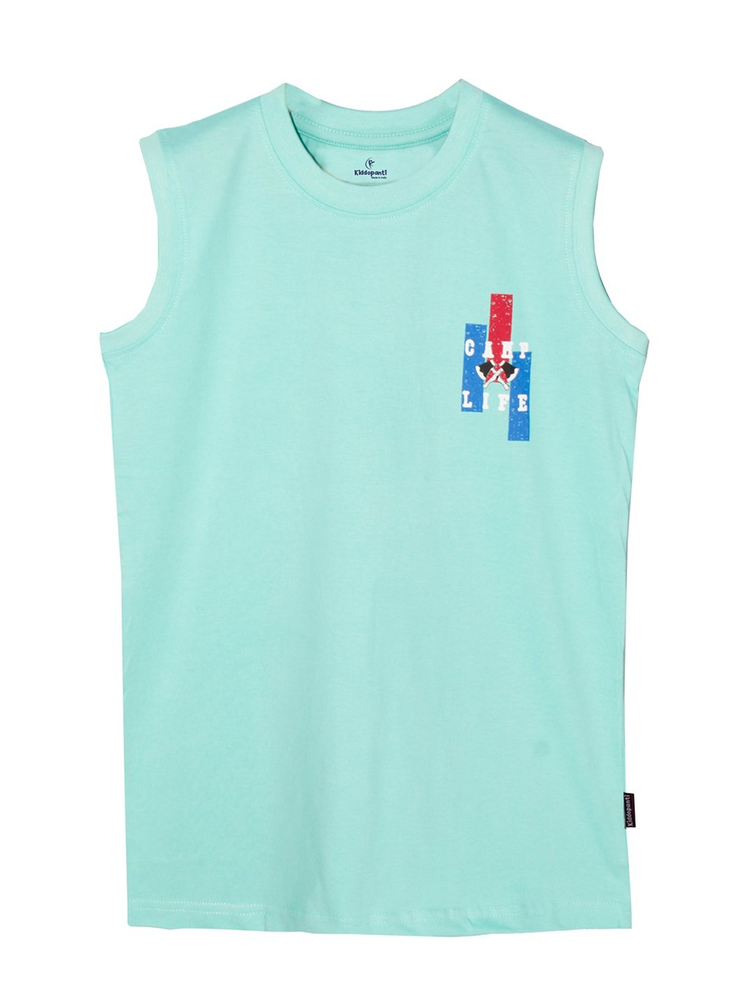 Kiddopanti Boys Pista Green Solid T-Shirt