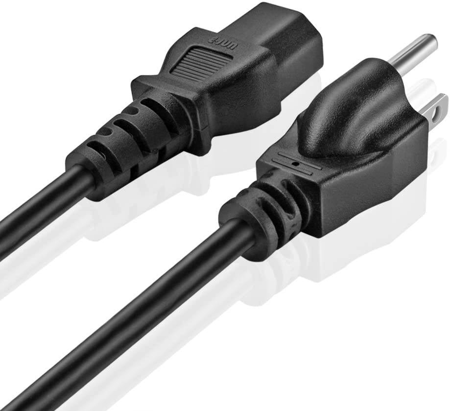 TNP Universal Power Cord (1 Feet) - NEMA 5-15P to IEC320C13 Power Cable Wire Connector Socket Plug Jack - Black
