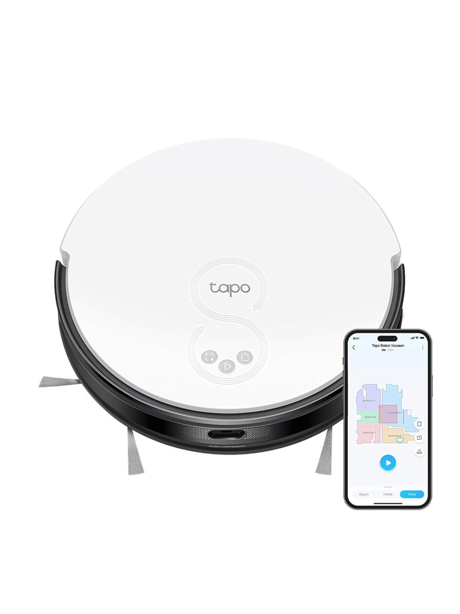 TP-LINK Tapo RV20 Mop MagSlim LiDAR Navigation Robot Vacuum & Mop Combo (White)