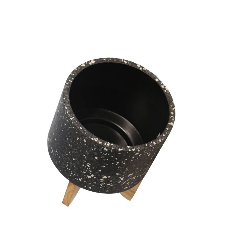 9.25" Terrazzo Planter on Stand Gray - Sagebrook Home