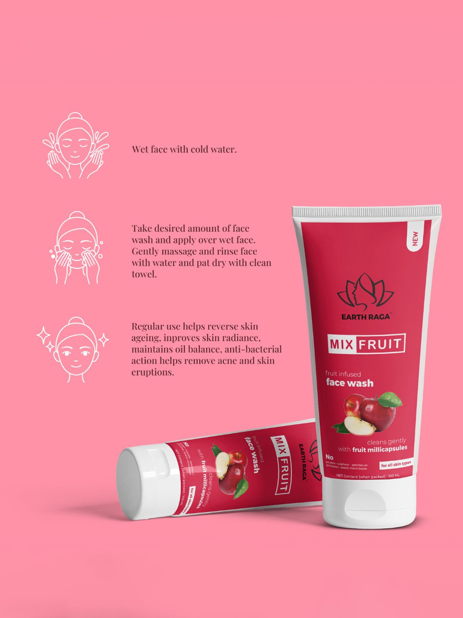 Earthraga Mix Fruit Face Wash - 100 ml