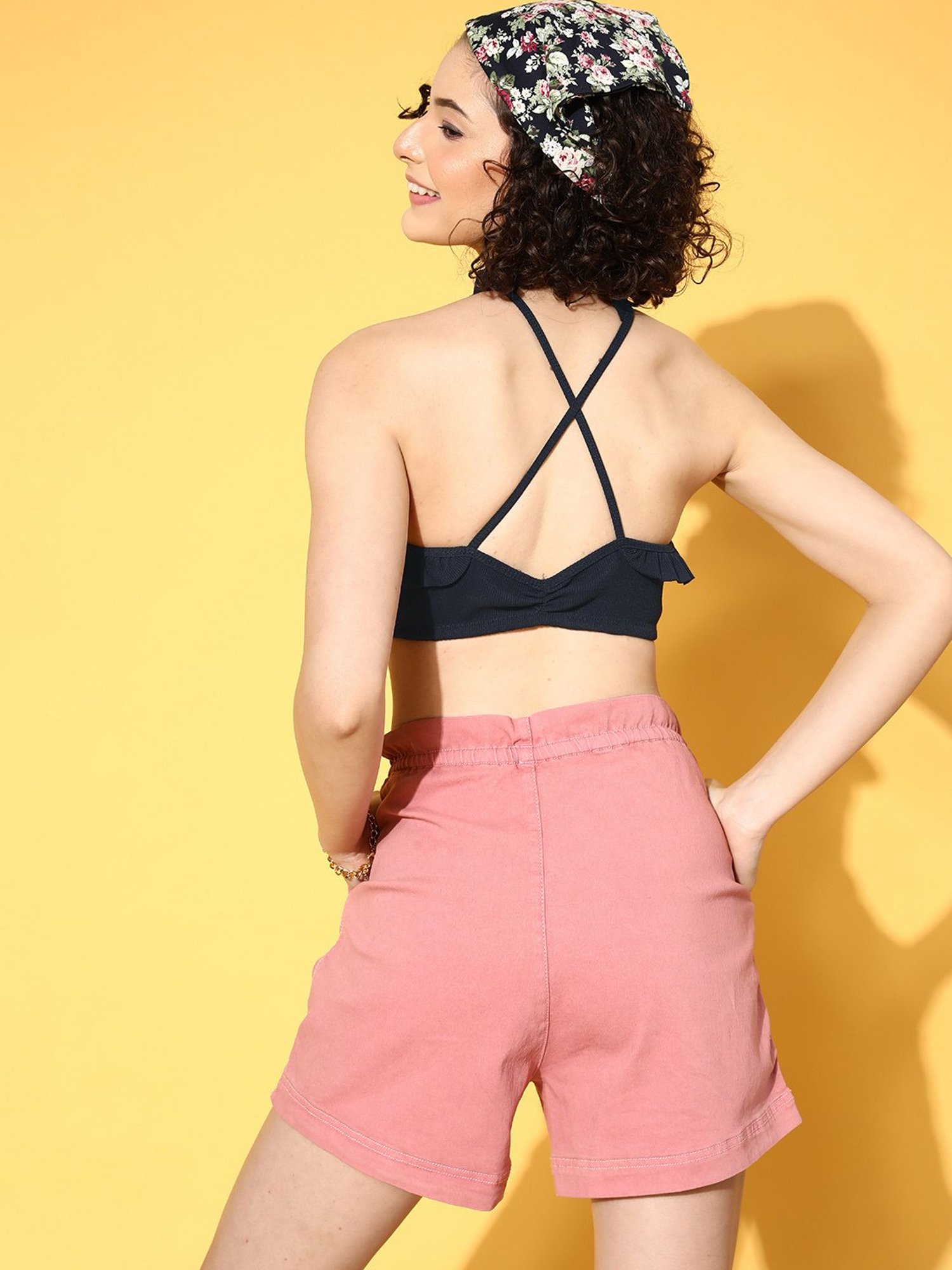 Da Intimo Navy Halter Neck Bralette