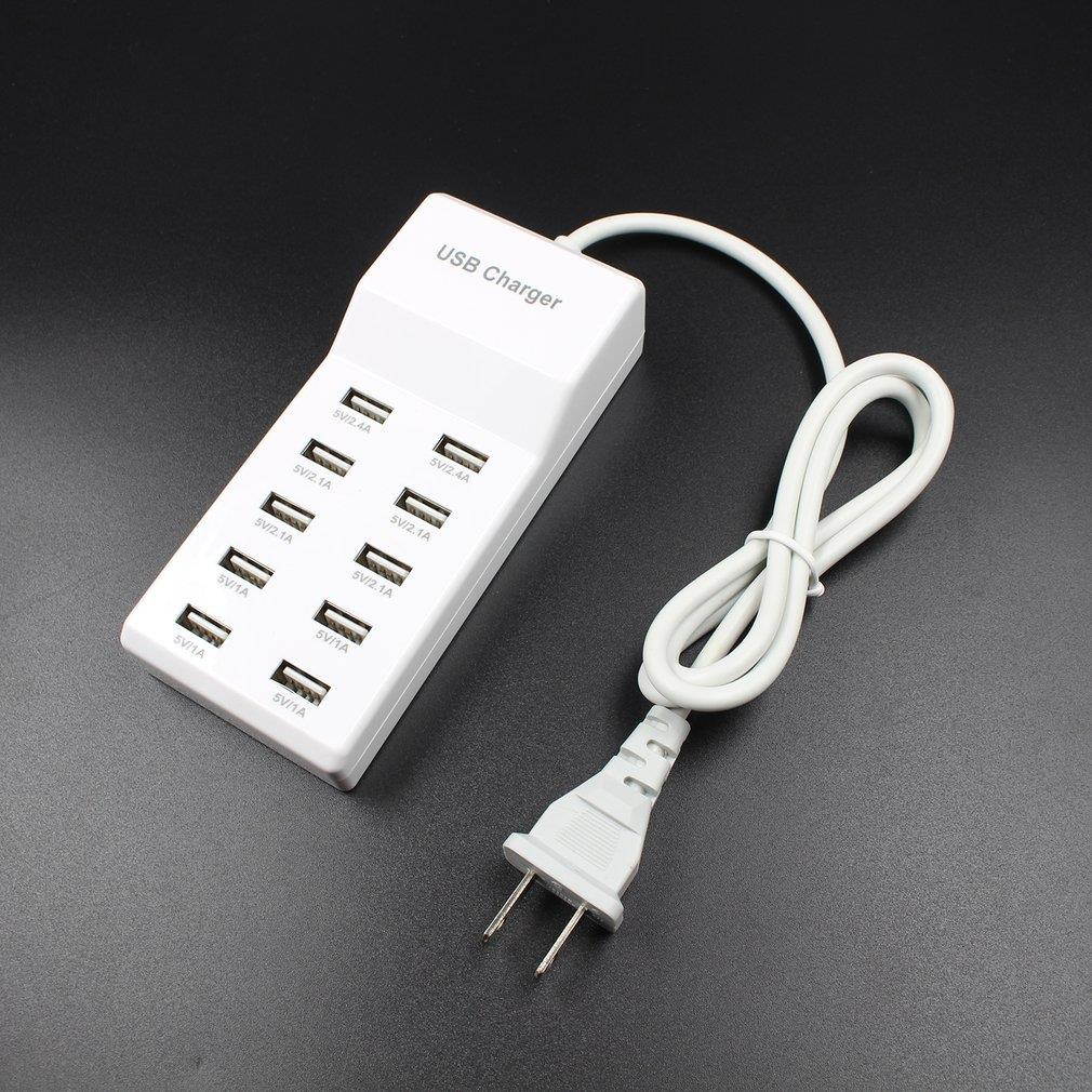 10 Ports USB Charger 5V 12A Fast Charger AC Power Adapter For Tablet Phone