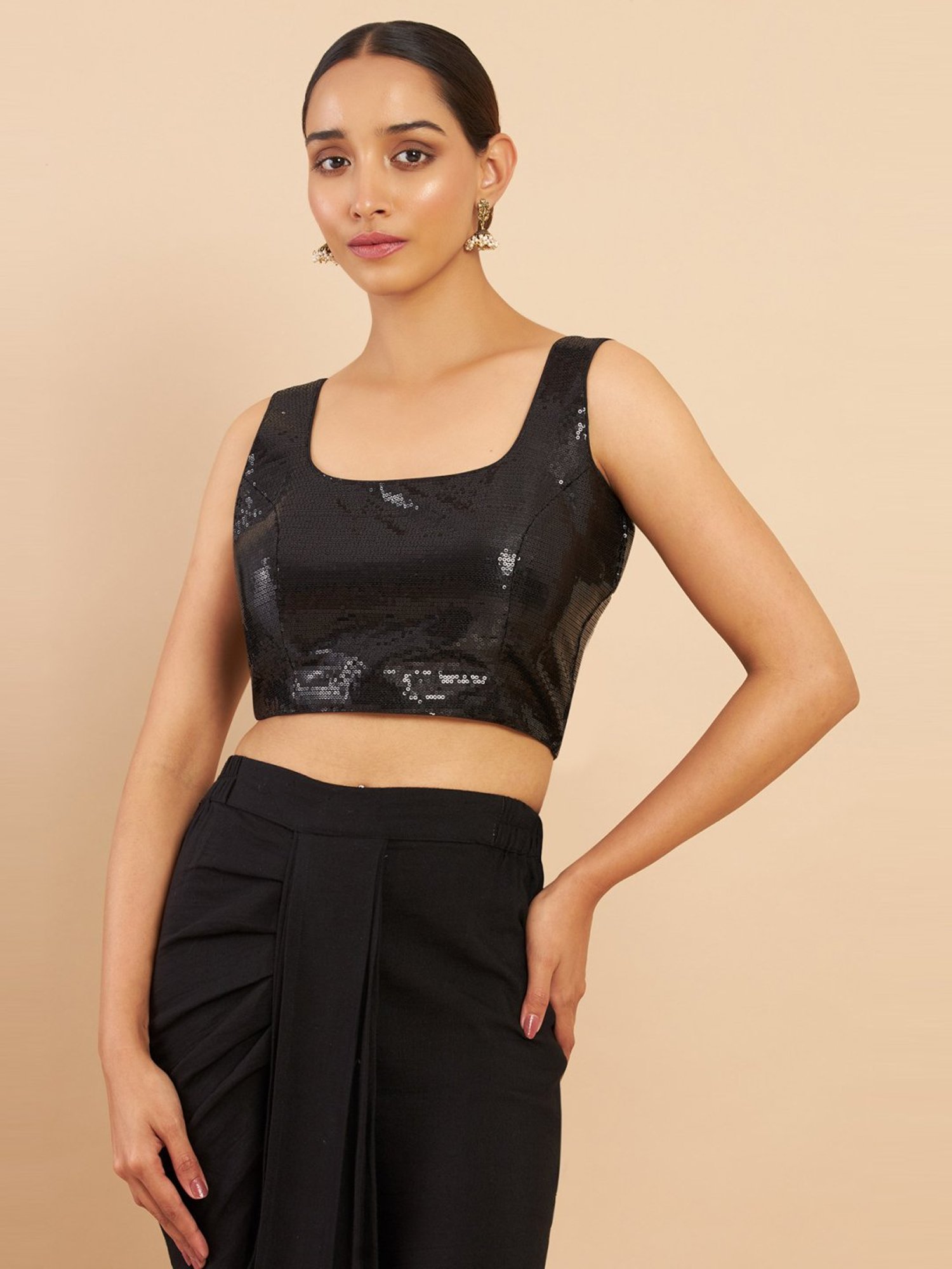 Soch Black Embellished Readymade Blouse