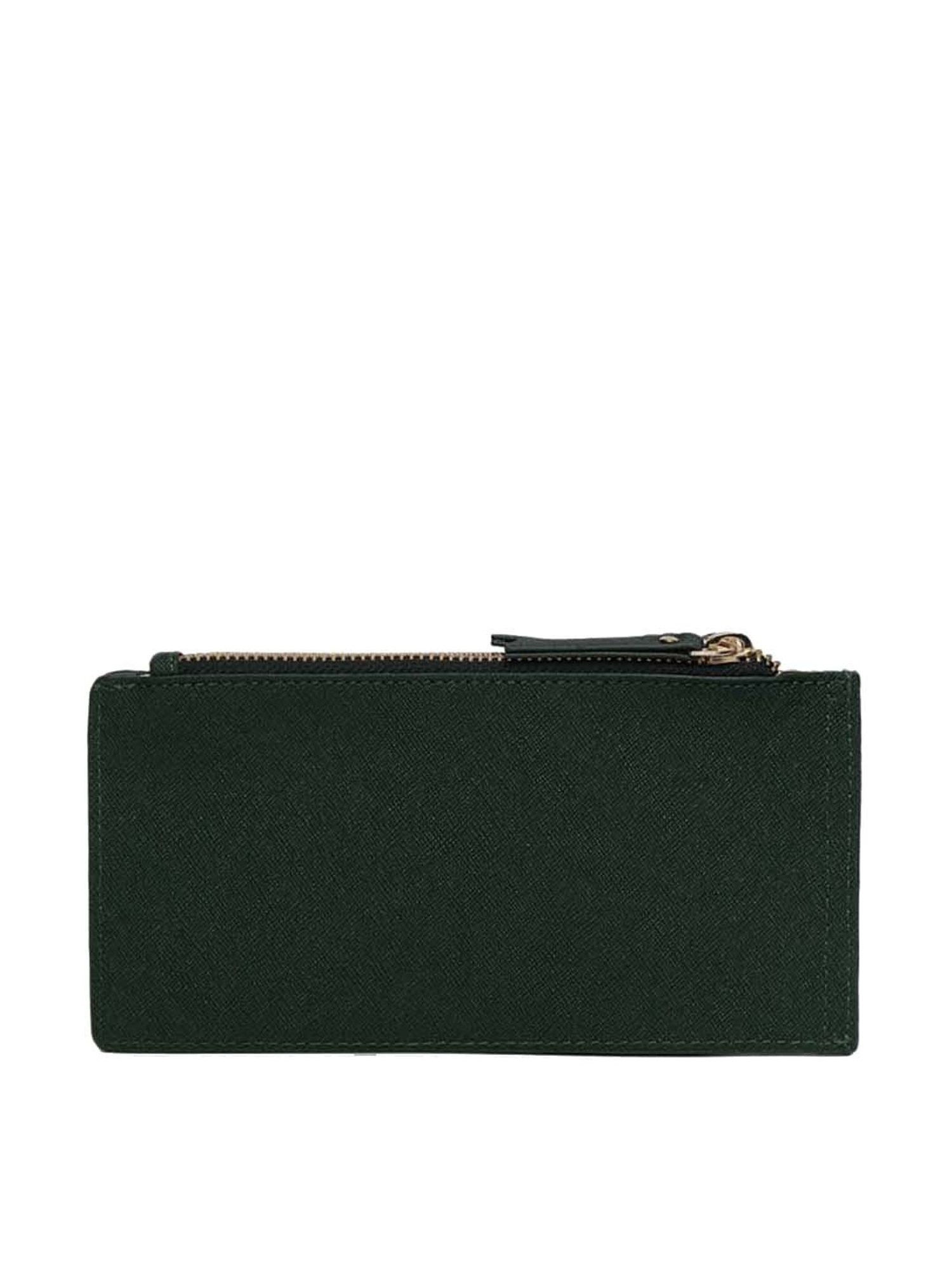 KLEIO Green Solid Bi-Fold Wallet for Women