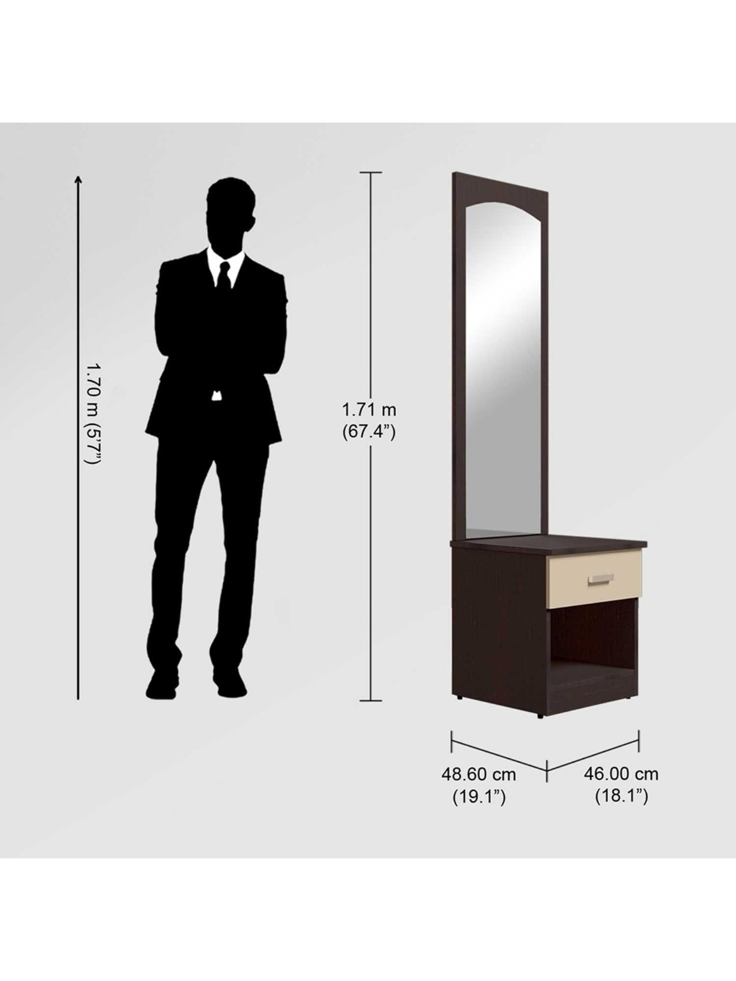 Godrej Interio Aero Valigny Oak Engineered Wood Standerd Dressing Table