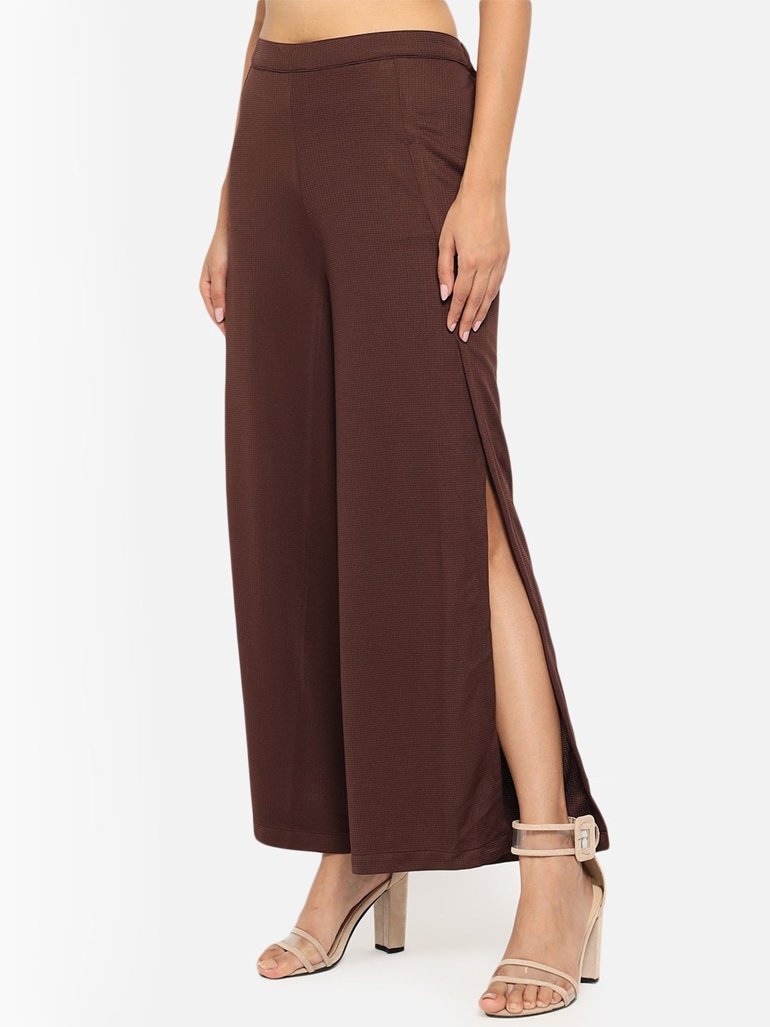 Trend Arrest Brown Regular Fit Elasticated Pants