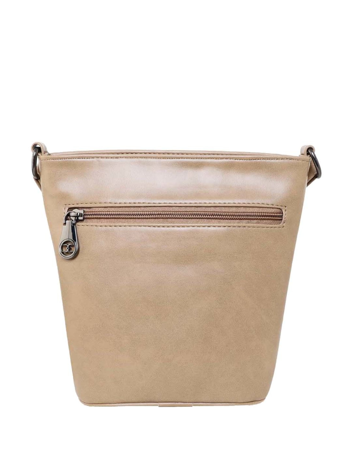 Esbeda Beige Solid Small Sling Handbag