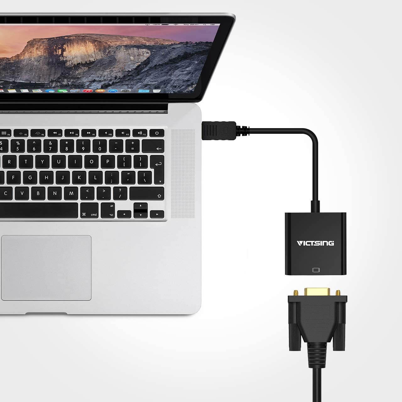 VicTsing DisplayPort DP to VGA Adapter, Gold-Plated Converter for PC Laptop, DP to VGA Adapter Cable, Male to Female, Compatible for PC, Monitor, Projector, TV.