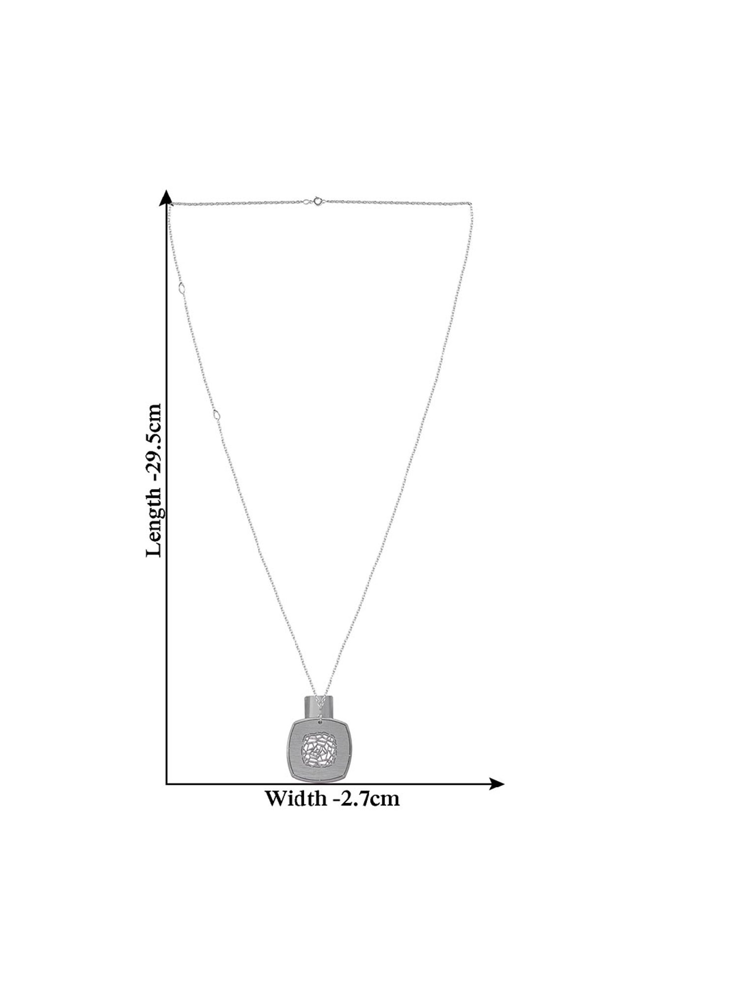 Rihi by P.C. Chandra Jewellers Square Pendant With Chain For Women & Girls