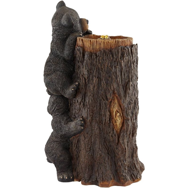 John Timberland Bears on Log 28 1/2" High Rustic LED Bubbler Fountain