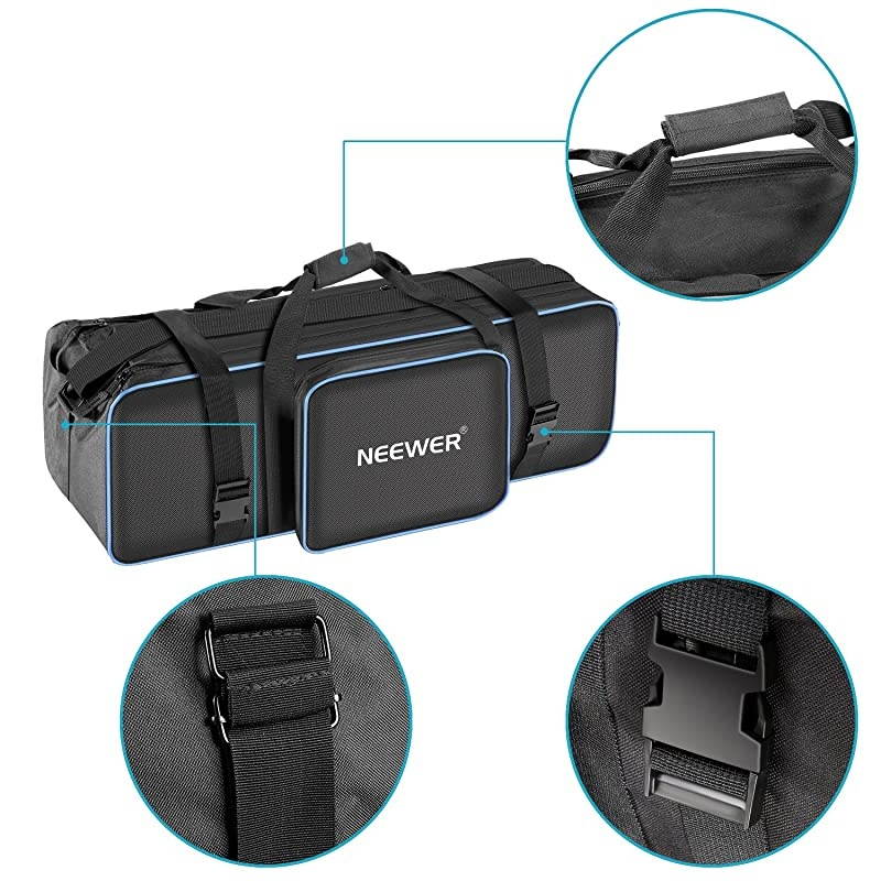 Photo Studio Equipment 30quotx10quotx10quot77x25x25cm Centimeters Large Carrying Case with Strap for Tripod Light Stand Photo Lighting Bundle Kit Padded Compartments Big Cushion StorageBlackBlue