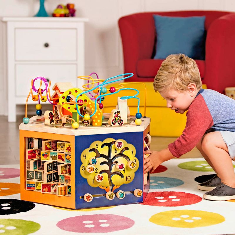 B. toys Wooden Activity Cube - Youniversity