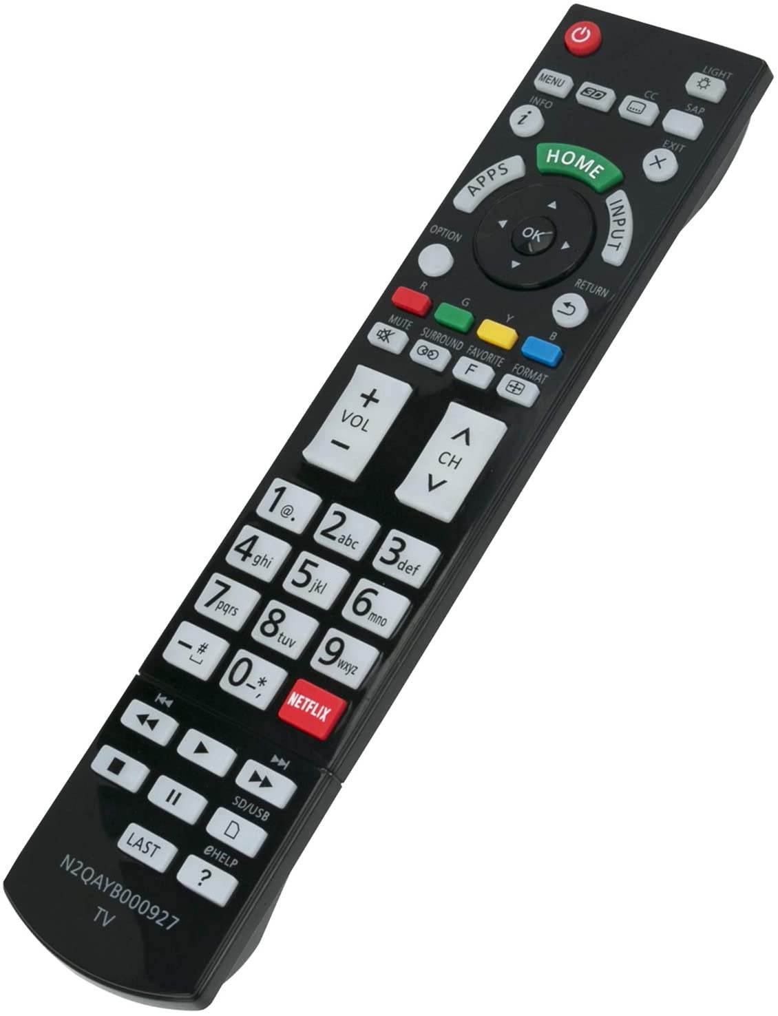 New N2QAYB000927 Remote Control Sub N2QAYB000862 Compatible with Panasonic Viera LCD LED HDTV TC-58AX800U TC-65AX800U TC-65AX900U TC-85AX850U TC58AX800U TC65AX800U TC65AX900U TC85AX850U