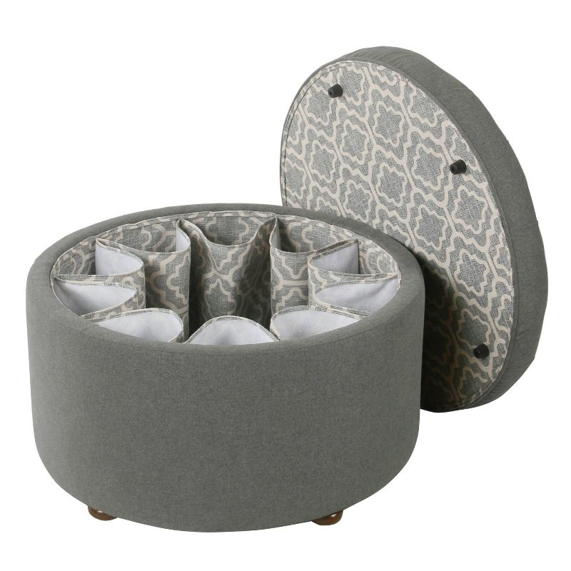 Shoe Storage Ottoman Taupe /Tan - HomePop