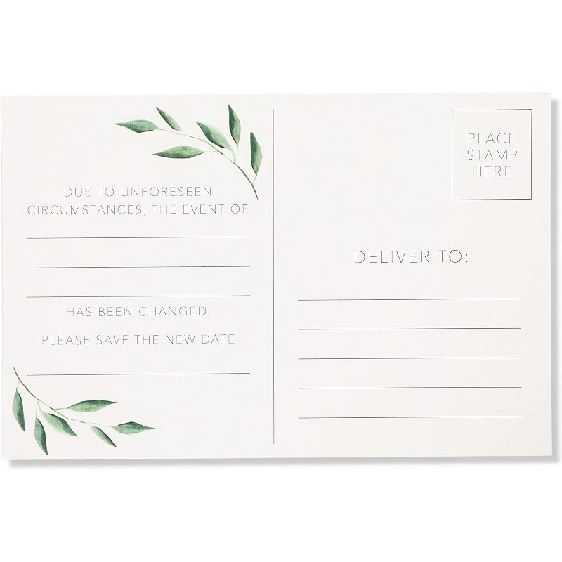 Pipilo Press 48-Pack Change The Date Postcards, Postponement Card, Save New Date, 4x6