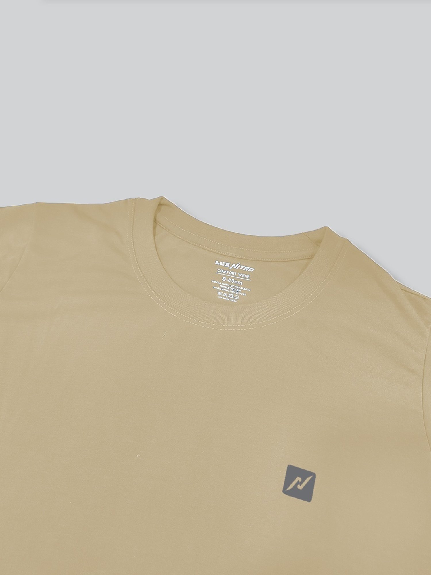 Lux Nitro Beige Regular Fit T-Shirt Pack of - 2