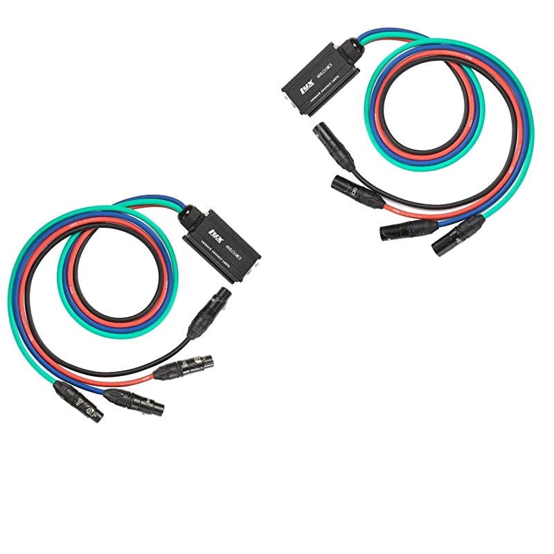 Pair of  Audio Snake 4 Channel XLR 3 Pin Multi Network Breakout for Stage Sound Lighting and Recording Studio XLR to RJ45 Ethercon
