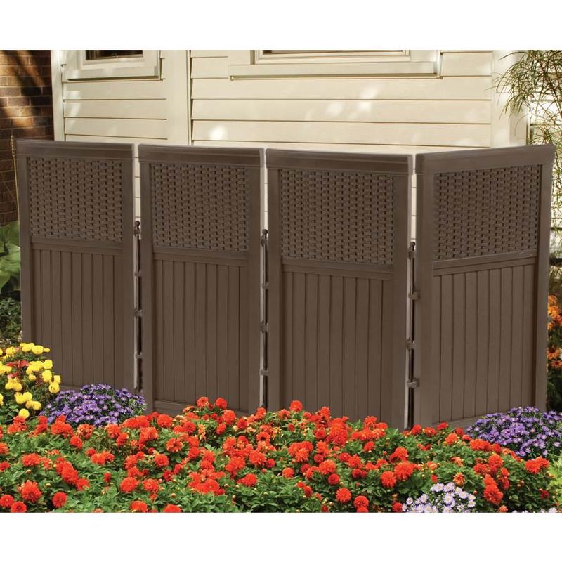 Suncast FSW4423 Backyard and Patio Rust-Resistant Screen Fence, Java (2 Pack)