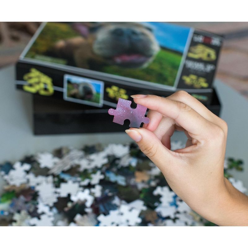 The Zoofy Group LLC Pugsley The Nose Knows Super 3D 500 Piece Jigsaw Puzzle For Adults And Kids