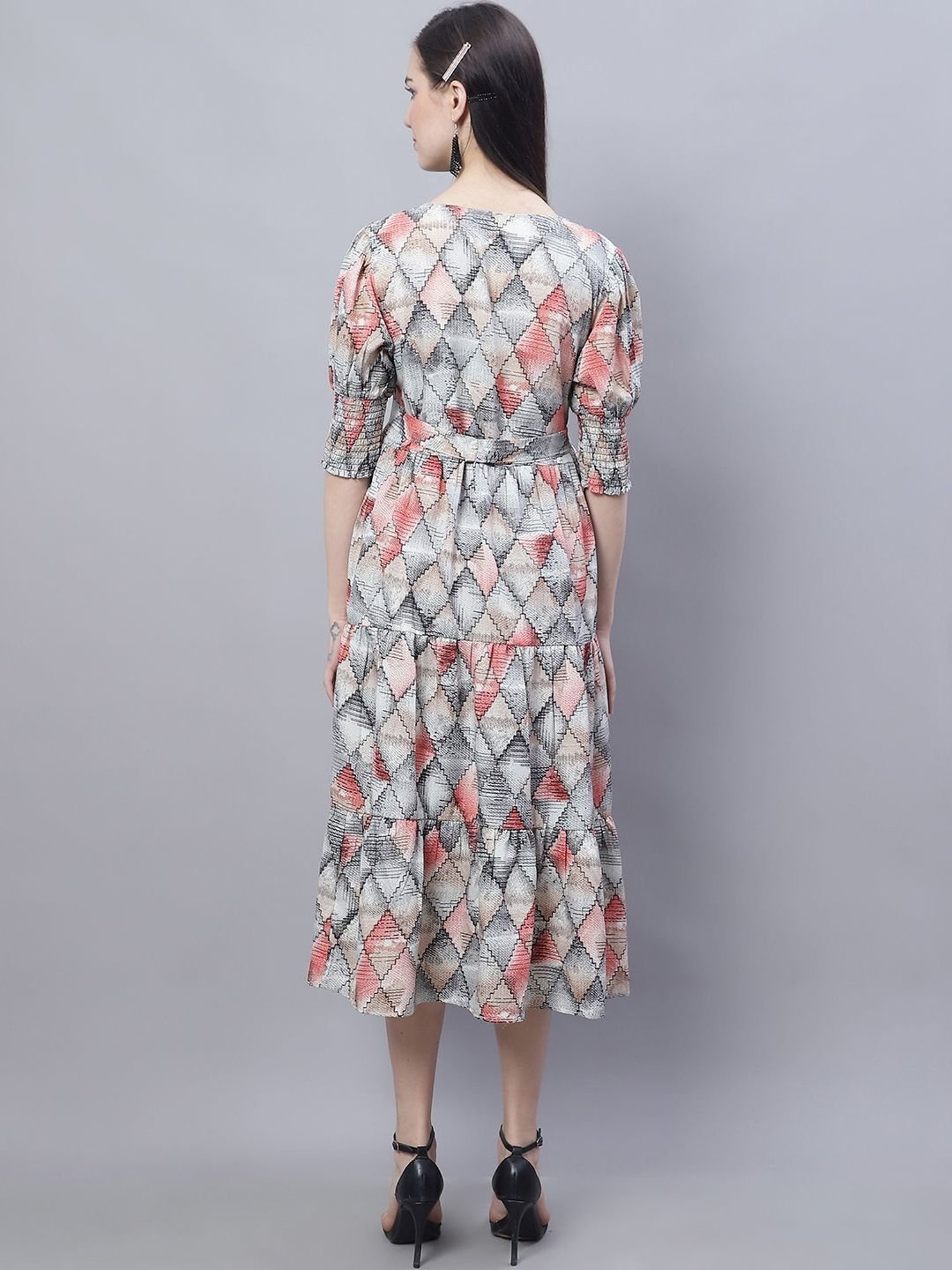 Moms Maternity Blue Printed Dress