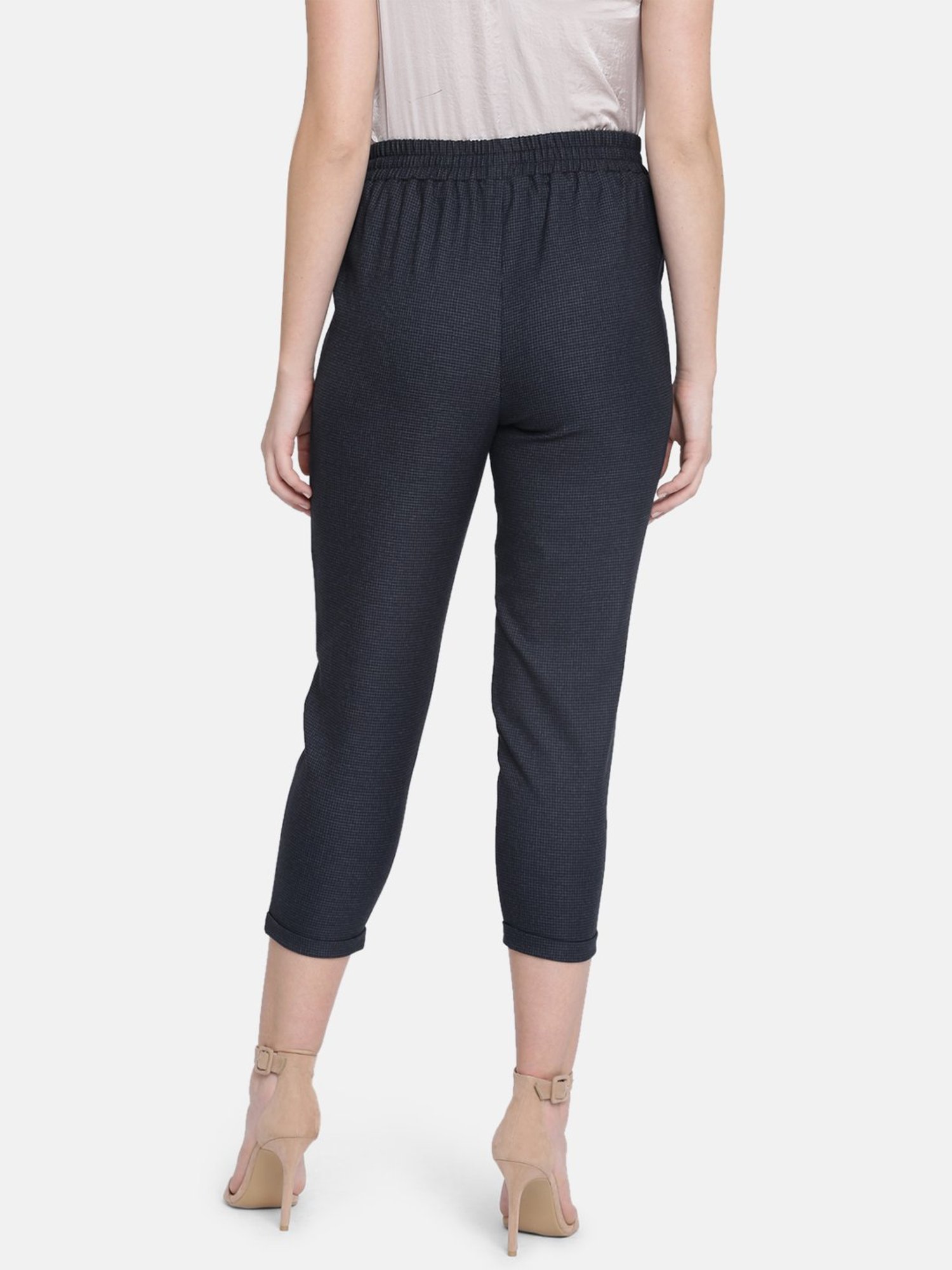 ISU by Radhika Apte Navy Textured Trousers