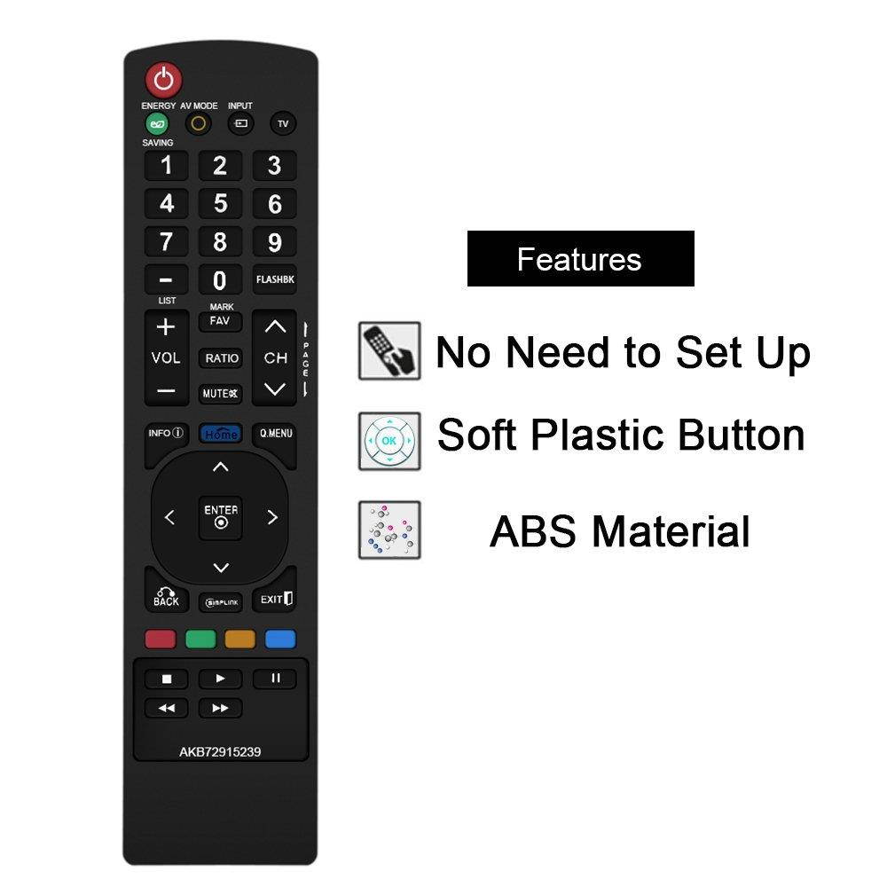 Gvirtue AKB72915239 Remote Control Compatible Replacement for LG AKB72915239, Applicable 22LV2500 22LV2500 26LV2500 32LK330 32LK450 32LV2500 32LV350