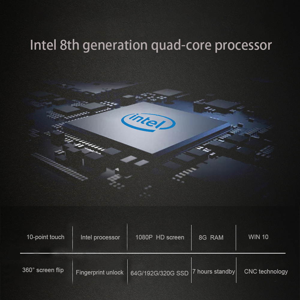 Lemonra Ultra-thin Folding Flip Ultrabook Touchscreen Laptop Intel Celeron Quad Core Integrated Graphics 11.6" Full 1920*1080 HD Display IPS Screen, 8GB DDR3 Memory Windows 10 Fingerprint Unlock