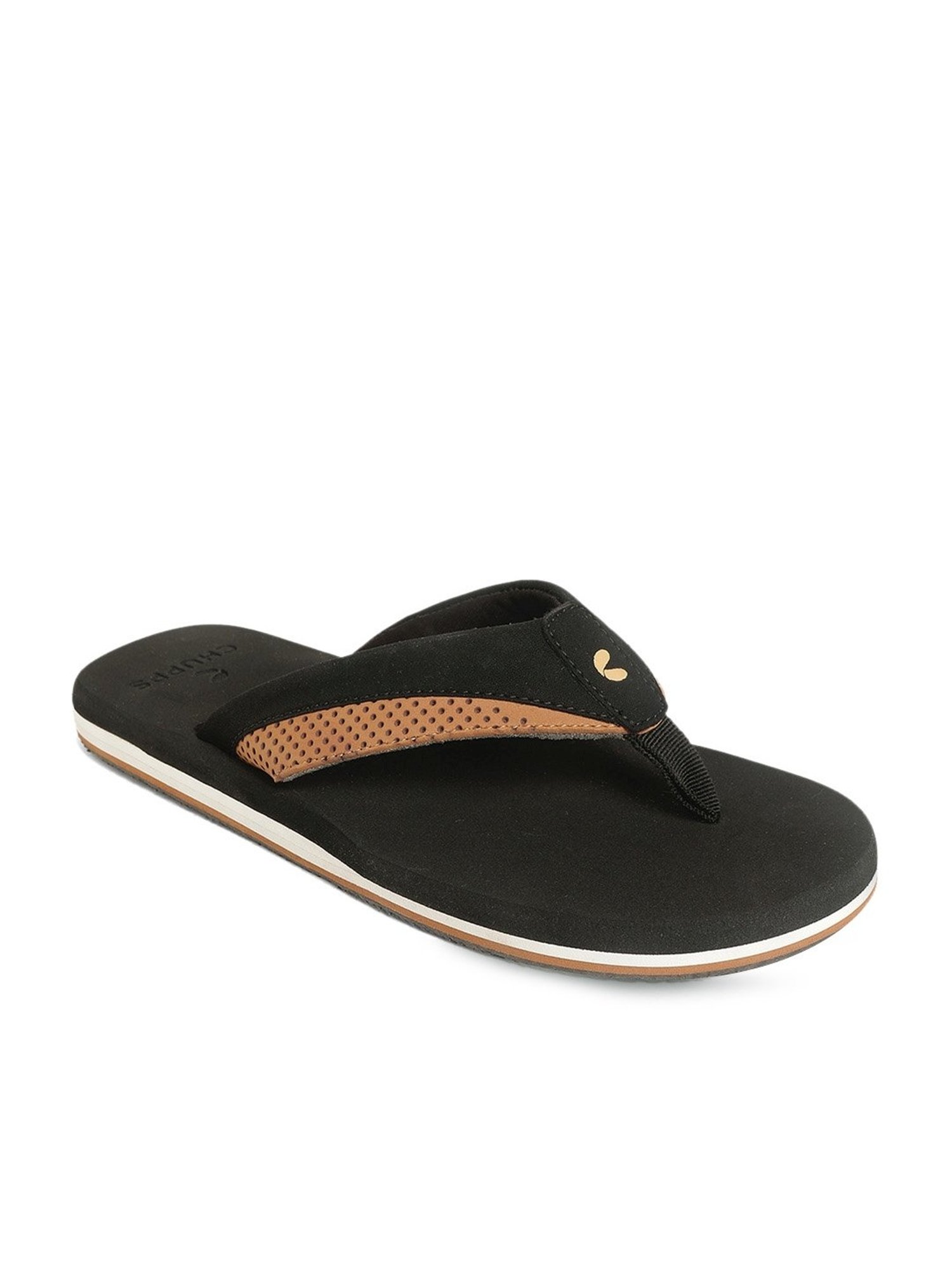 Chupps Men's Black Flip Flops