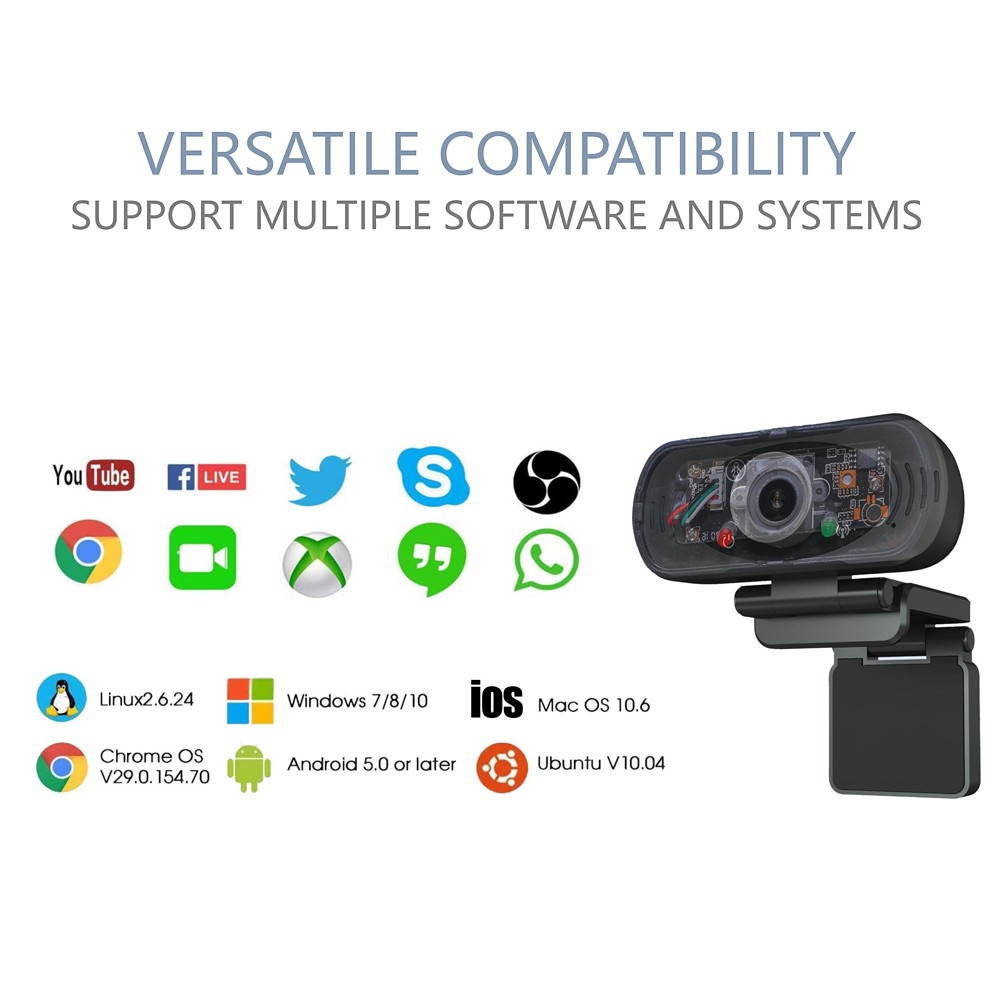 Global Version Xiaomi Mi IMILAB Webcam Full HD 1080P Video Call Web Cam With Mic Plug and Play USB Laptop Notebook Monitor Web Camera with Tripod