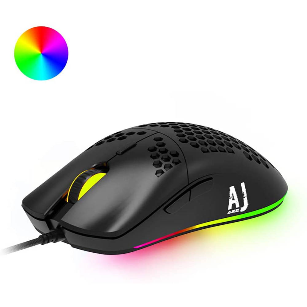 69G USB Wired Gaming Mouse with Lightweight Honeycomb Shell - RGB Chroma LED Light - Programmable 7 Buttons - Pixart 3338 16000 DPI Optical Sensor
