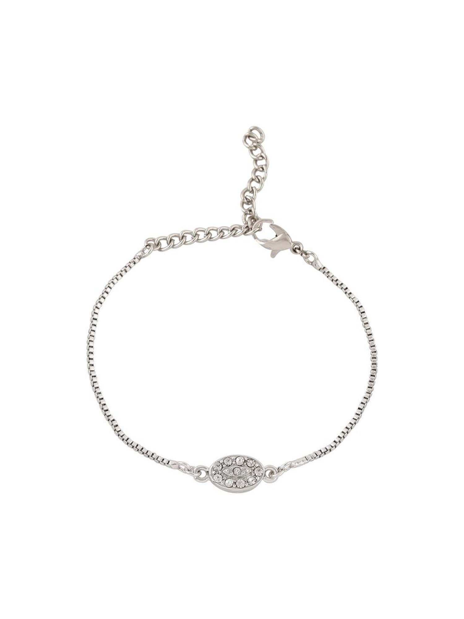 Estele Rhodium-Plated Bracelet with Austrian Crystals for Women
