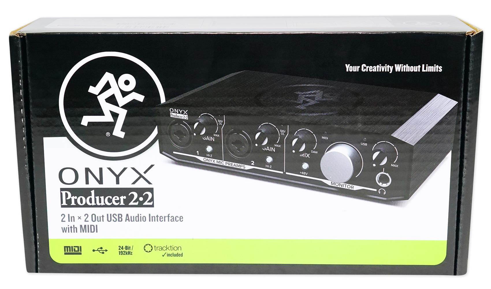 Mackie Onyx Producer 2.2 USB MIDI Recording Studio Interface+Headphones+Cables