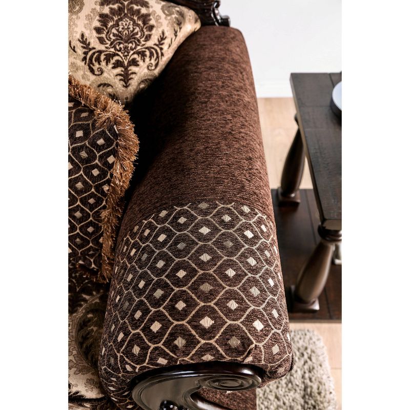 Druld Tufted Loveseat Tufted Leather Brown - Inspire Q