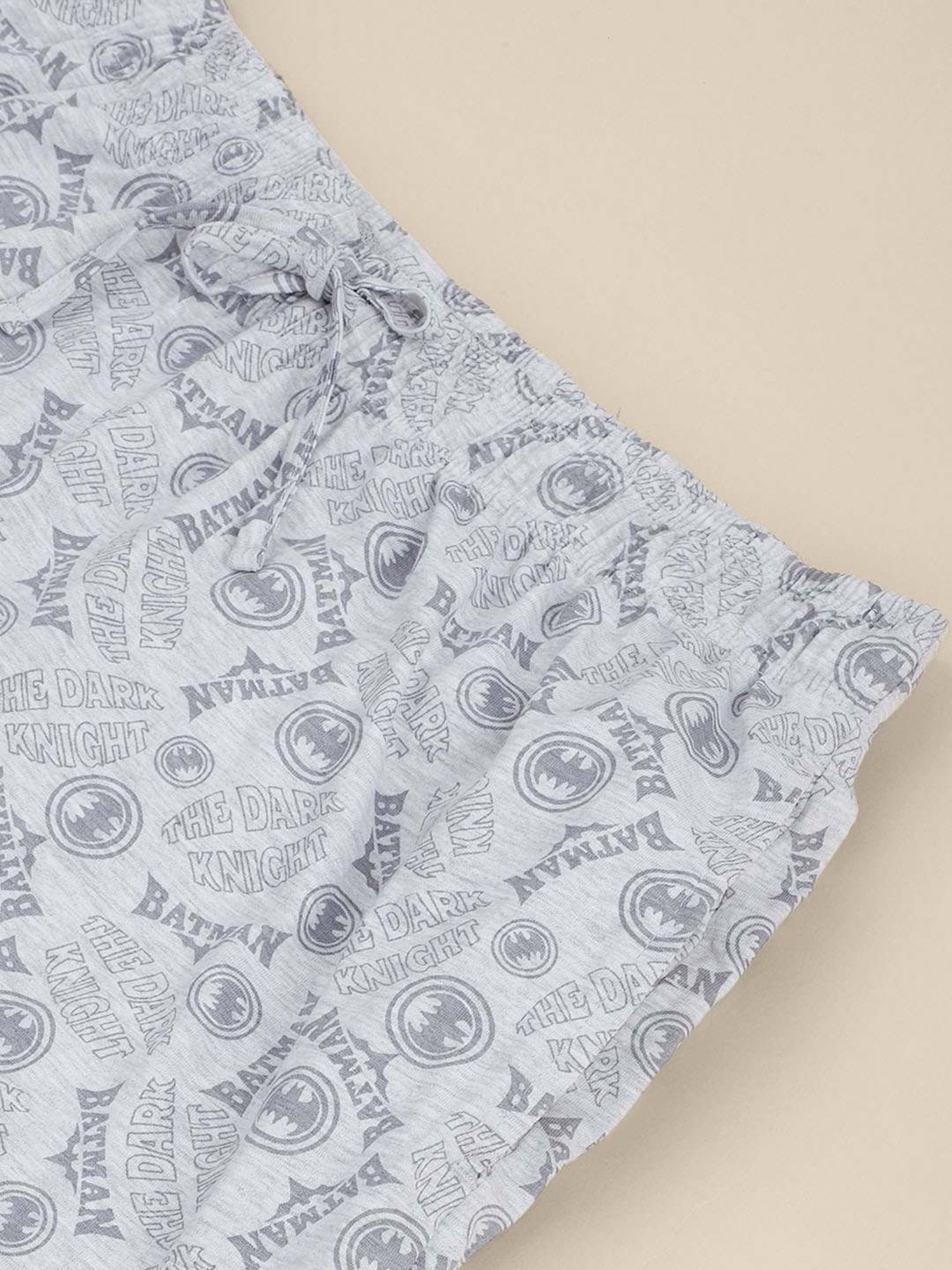 Free Authority Grey Cotton Regular Fit Batman Printed Nightwear Pyjamas