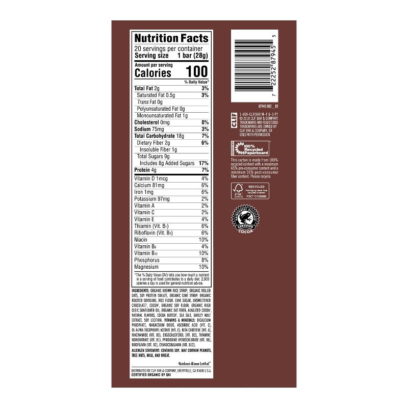 CLIF Bar Chocolate Brownie Energy Bar Minis - 19.8oz/20ct