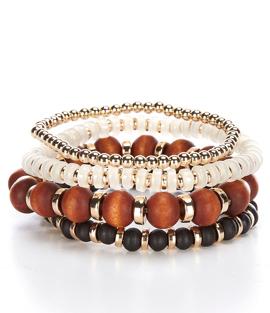 Anna & Ava Mixed Media Stretch Bracelet Set