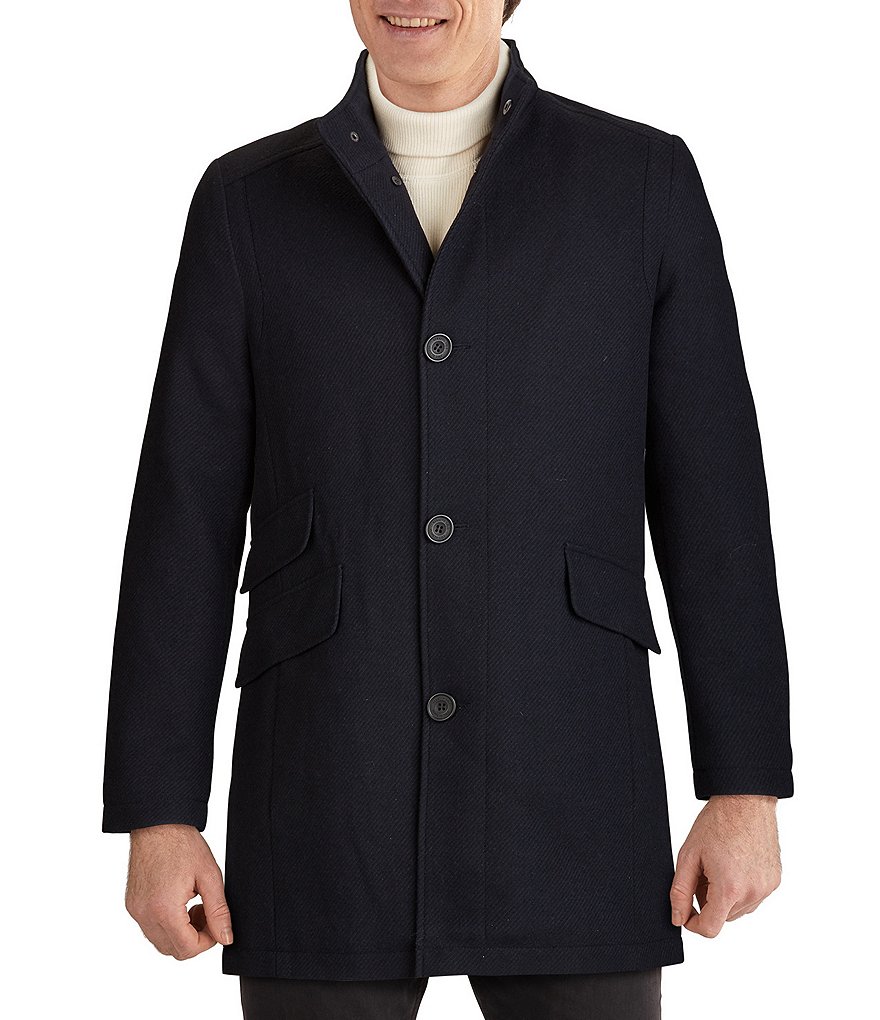 Kenneth Cole New York Long-Sleeve Twill Wool-Blend Coat