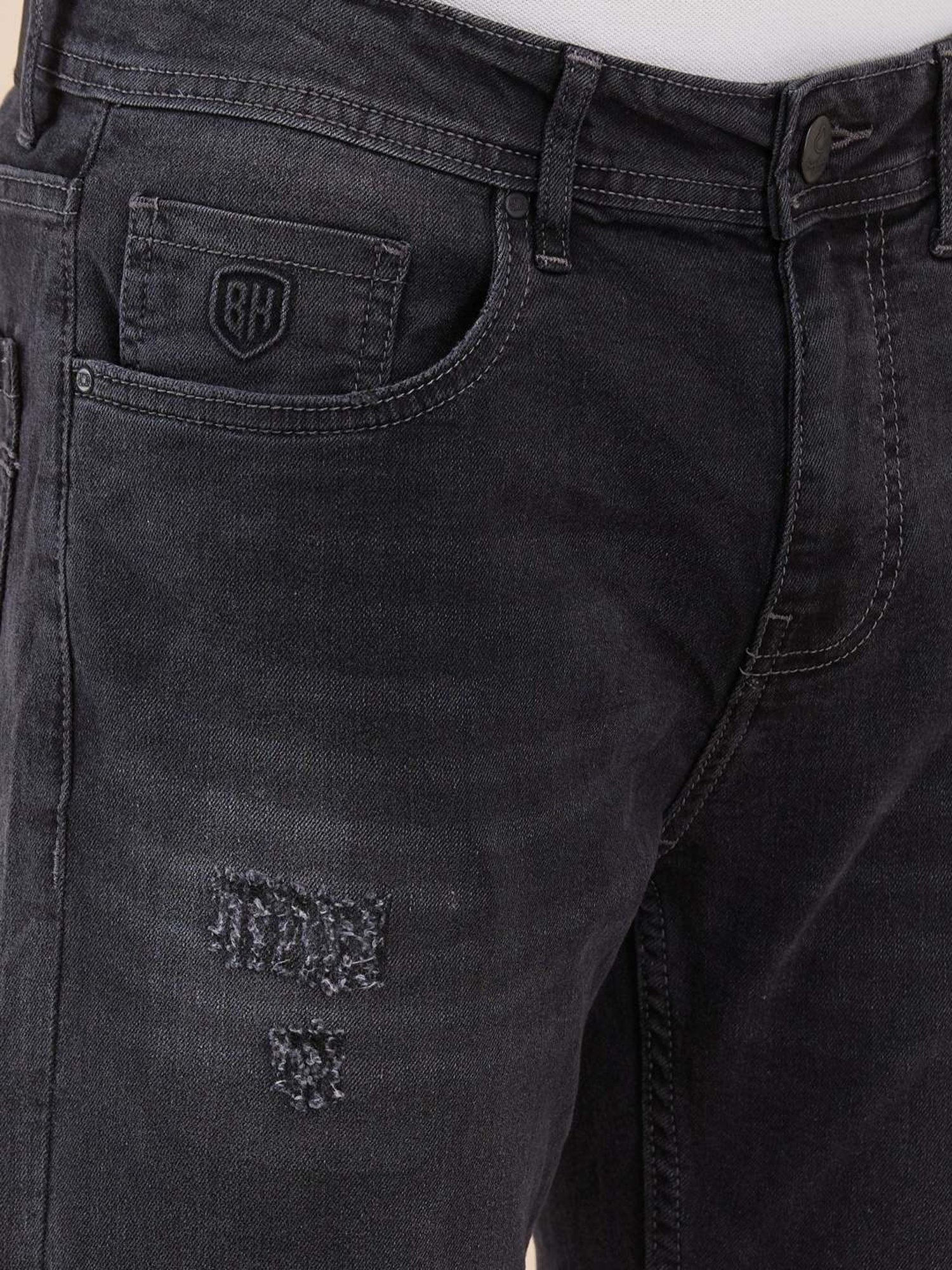 Being Human Grey Regular Fit Distressed Jeans