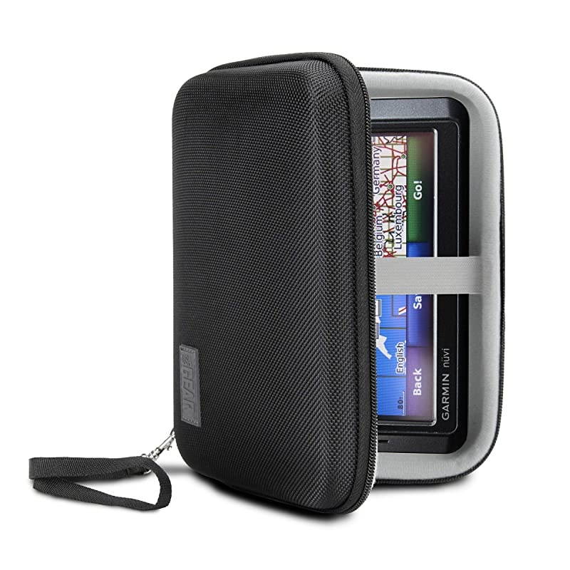 Hard Case Electronic Organizer Travel Case 7.5 Inch with Weather Resistant Exterior and Large Mesh Accessory Pocket - Compatible with Garmin GPS, Chargers, Hard Drives and More Electronics