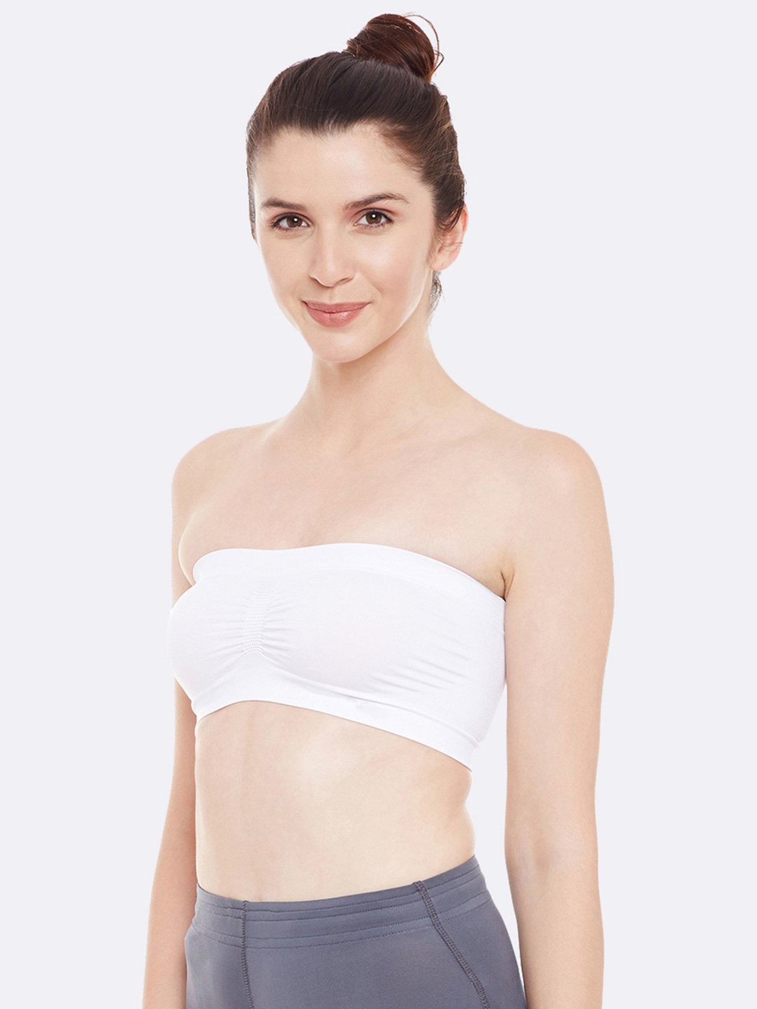 C9 Airwear White & Black Full Coverage Bandeau Bra - Pack of 2