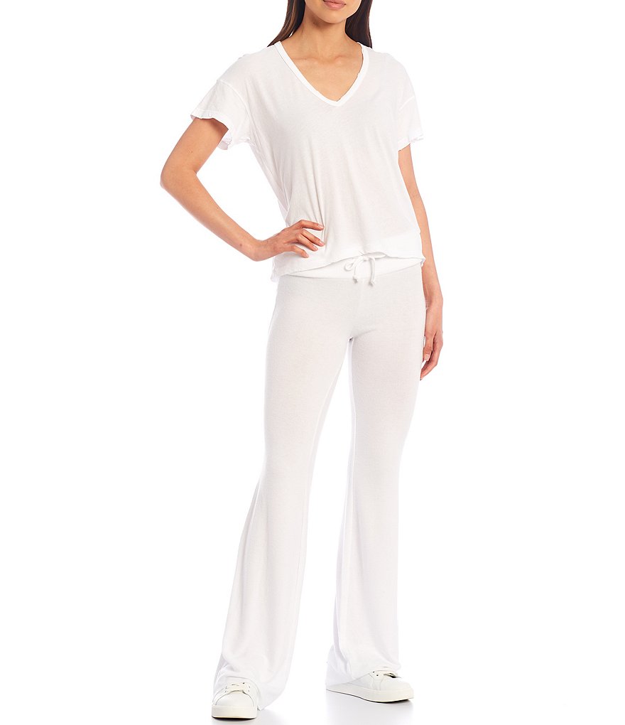 WILDFOX Knit Chrissy V-Neck Short Sleeve Coordinating Tee